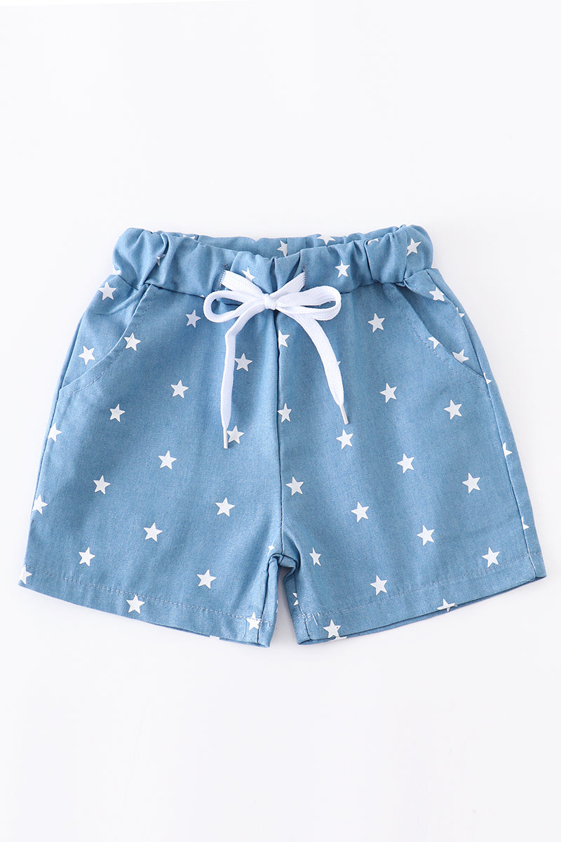 Blue star pocket shorts