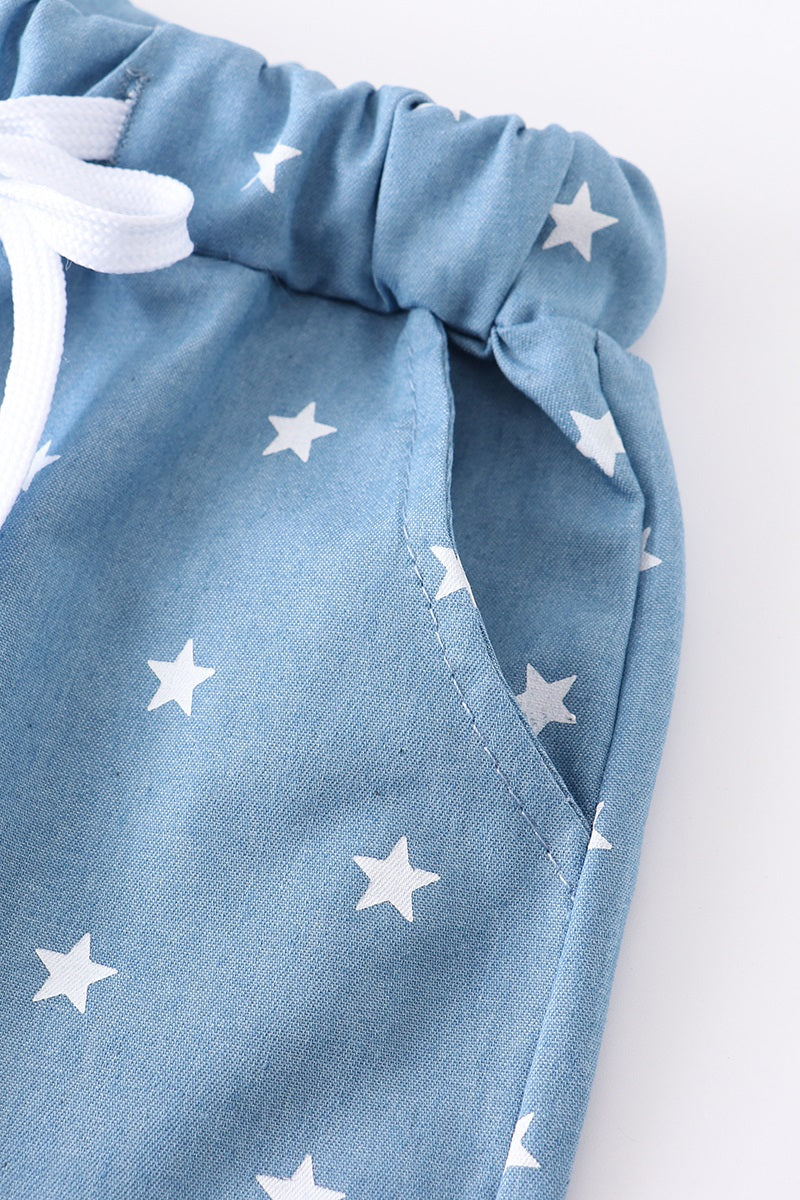 Blue star pocket shorts