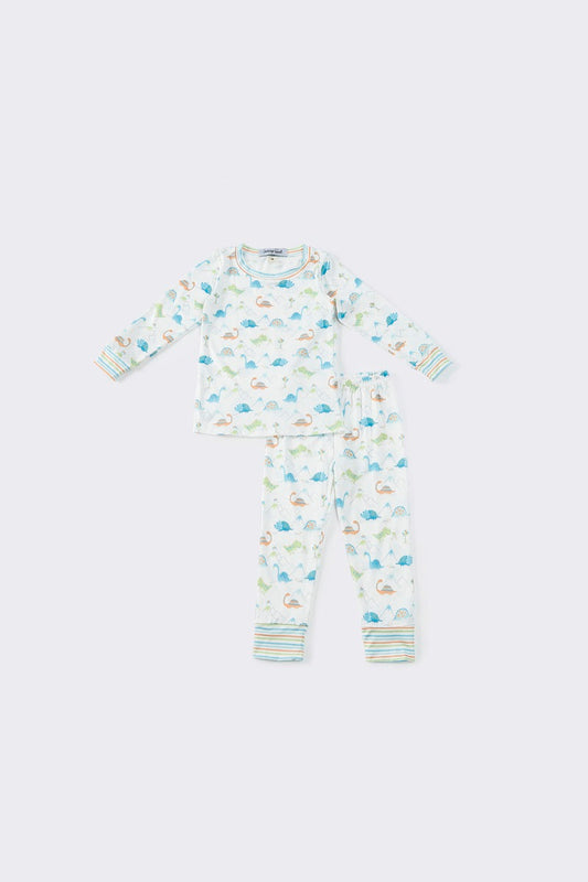 White dinosaur boy pajamas set