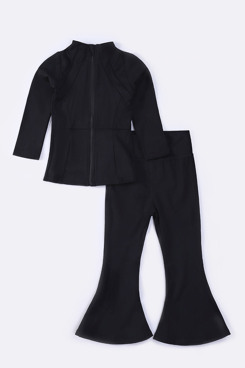 Black girl active flare pants set