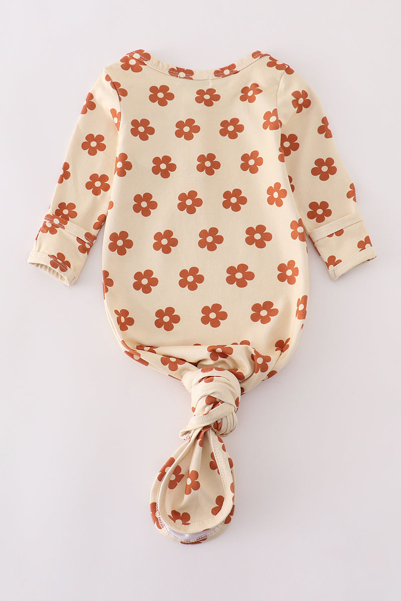 Premium Floral print baby gown