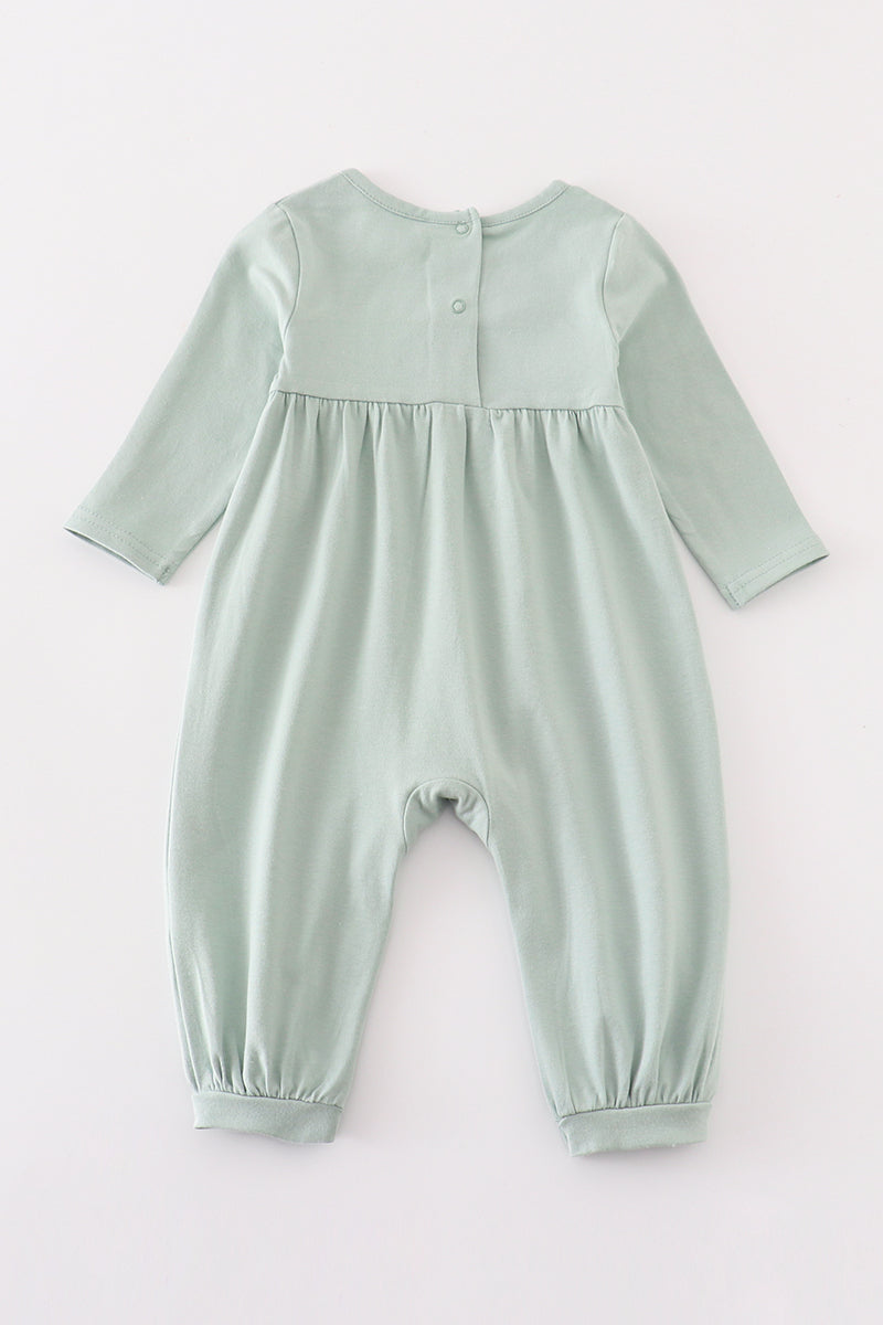 Premium Green cow applique boy romper