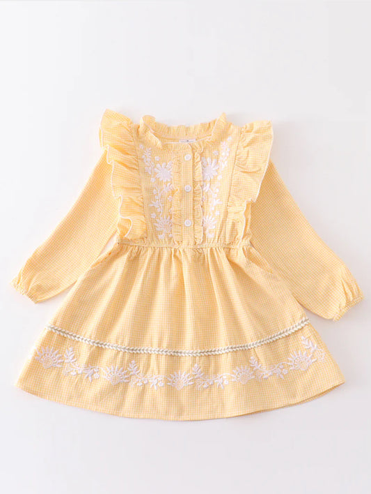 Yellow Embroidered Dress