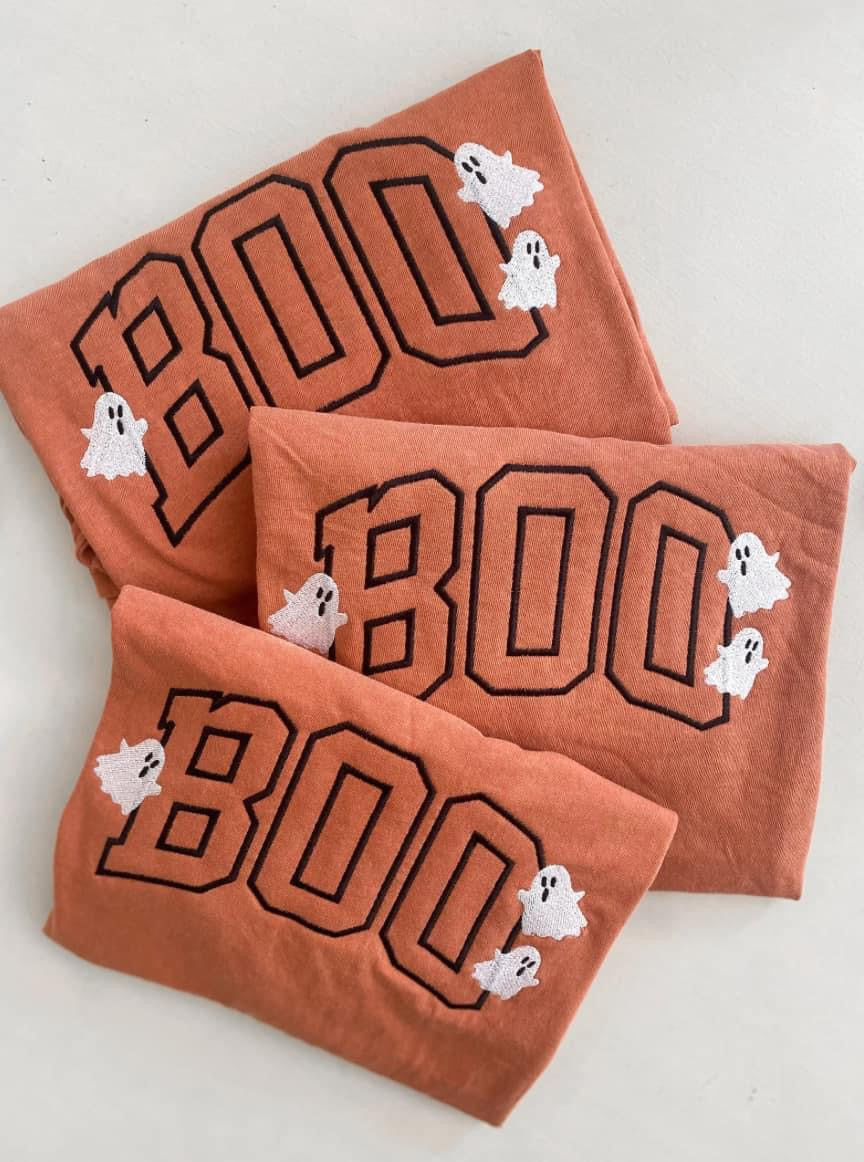 Boo comfort colors embroidered tee