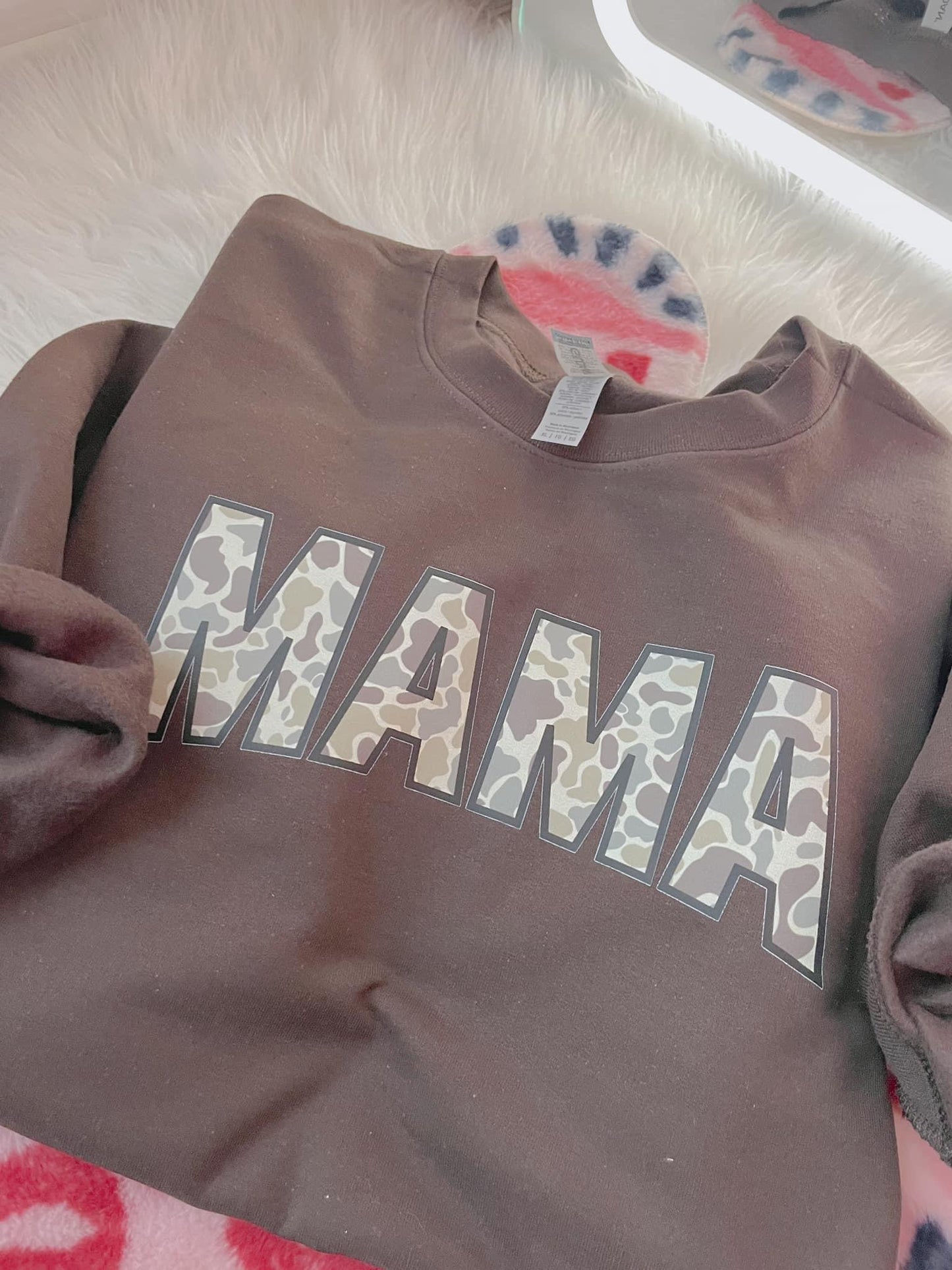 Camo Mama Tee/Crewneck