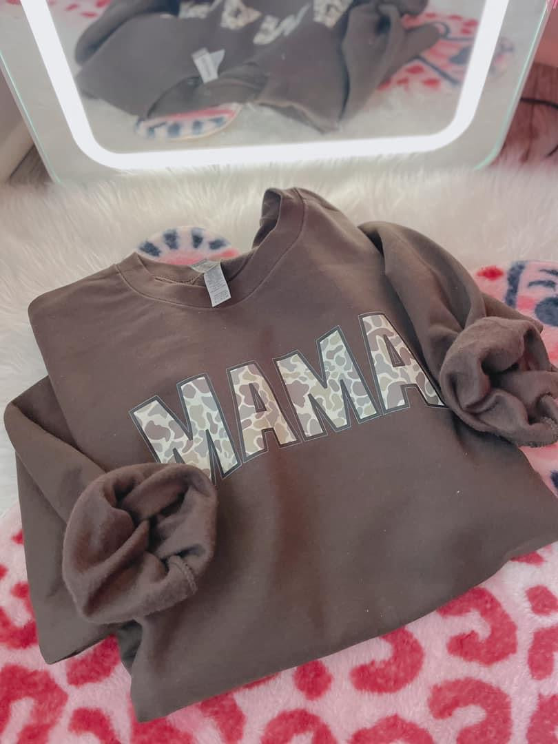 Camo Mama Tee/Crewneck