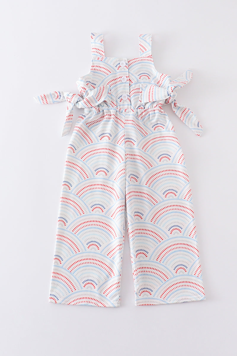 Rainbow print girl jumpsuit