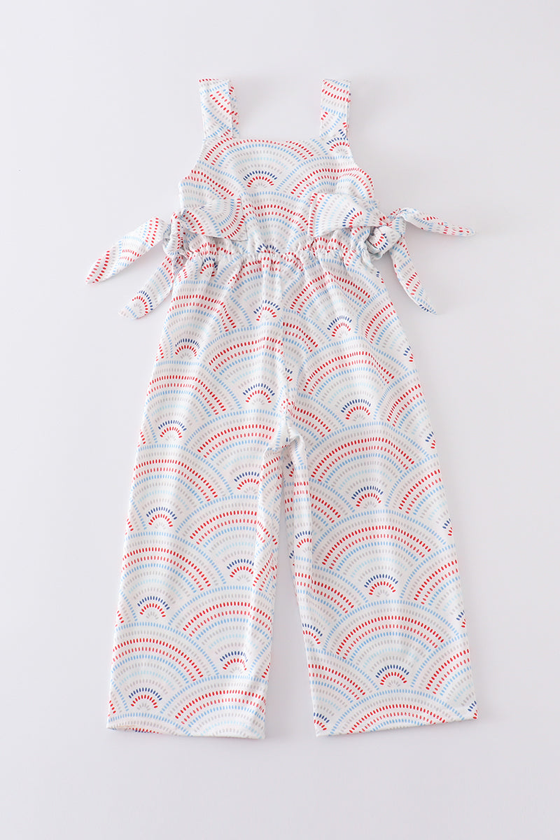 Rainbow print girl jumpsuit