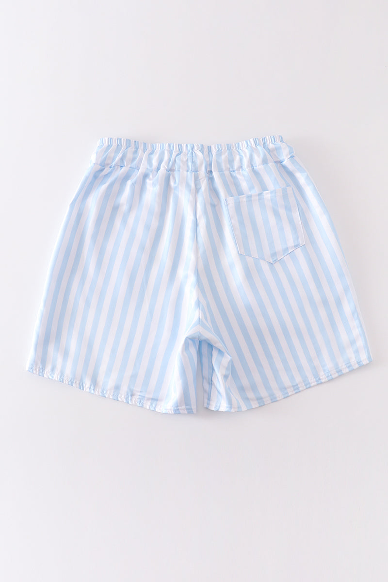 Blue stripe men swim trunks