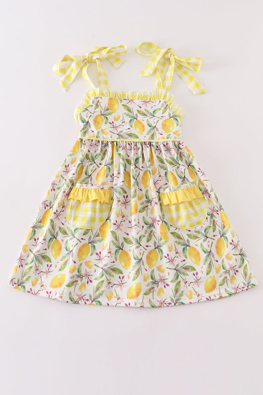 Yellow lemon ruffle dress