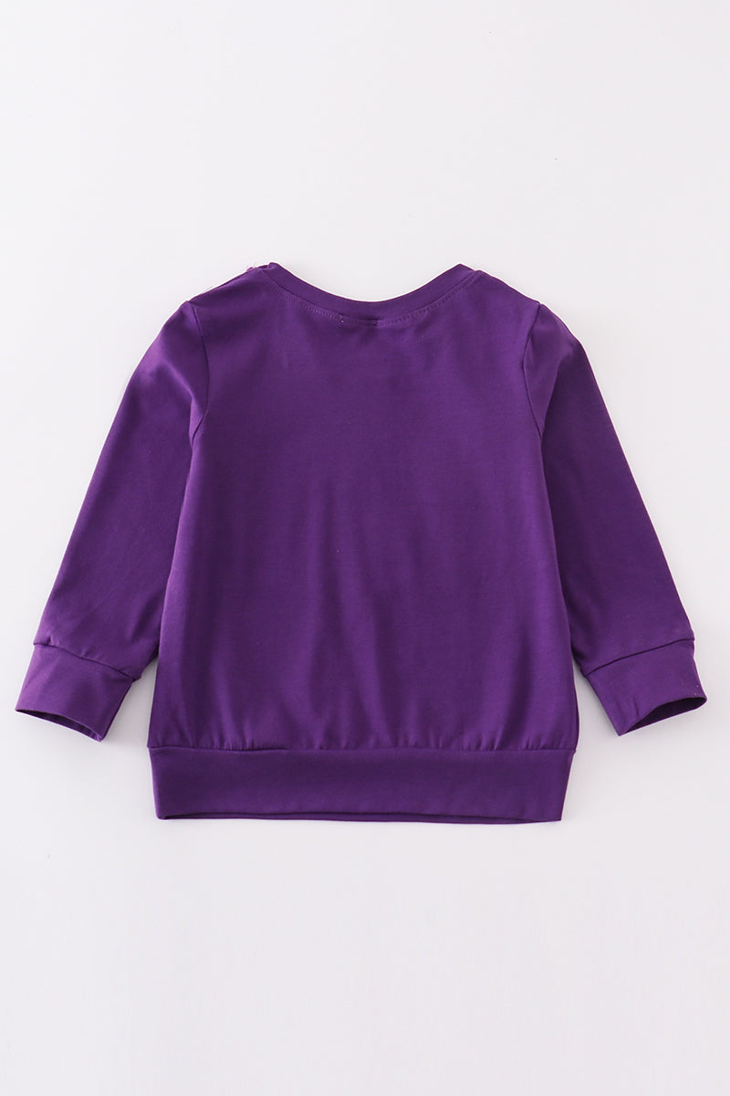 Purple geaux embroidery boy top