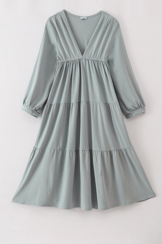 Blue tiered mom dress